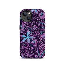 Load image into Gallery viewer, Purple Floral Design Tough iPhone case, Ocean Flowers Phone Case