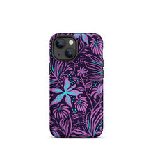 Load image into Gallery viewer, Purple Floral Design Tough iPhone case, Ocean Flowers Phone Case