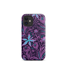 Load image into Gallery viewer, Purple Floral Design Tough iPhone case, Ocean Flowers Phone Case