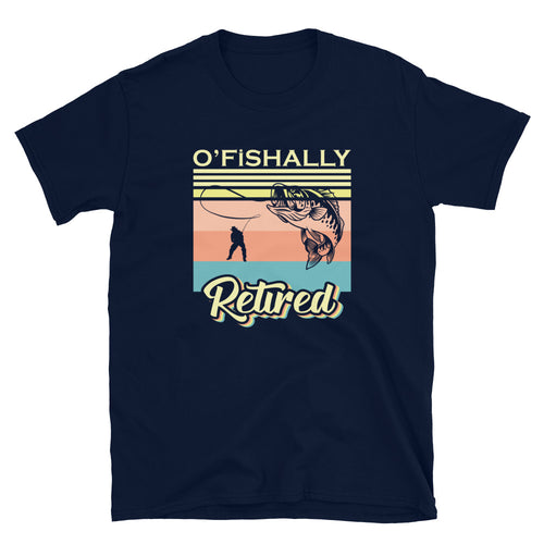 Ofishally Retired Short-Sleeve Unisex T-Shirt, Funny Retirement Shirt, Fishing Shirt, Retirement Gift