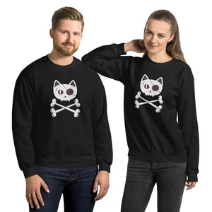 Pirate Cat Skull and Crossbones Unisex Sweatshirt