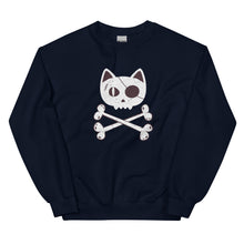 Load image into Gallery viewer, Pirate Cat Skull and Crossbones Unisex Sweatshirt