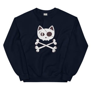 Pirate Cat Skull and Crossbones Unisex Sweatshirt