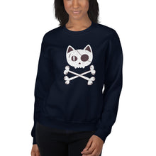 Load image into Gallery viewer, Pirate Cat Skull and Crossbones Unisex Sweatshirt