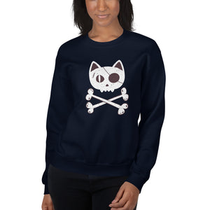 Pirate Cat Skull and Crossbones Unisex Sweatshirt