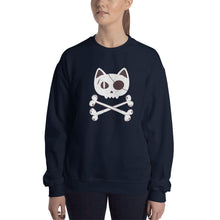 Load image into Gallery viewer, Pirate Cat Skull and Crossbones Unisex Sweatshirt