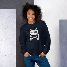 Load image into Gallery viewer, Pirate Cat Skull and Crossbones Unisex Sweatshirt