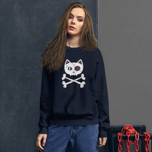 Pirate Cat Skull and Crossbones Unisex Sweatshirt