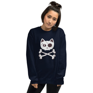 Pirate Cat Skull and Crossbones Unisex Sweatshirt