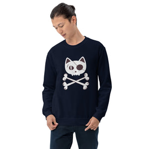 Pirate Cat Skull and Crossbones Unisex Sweatshirt