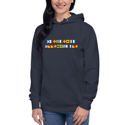 Margarita Coordinator Spelled Out With Signal Flags Unisex Hoodie, Funny Nautical Hoodie, Gift For Sailor, Gift For Boaters