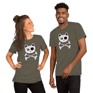 Funny Cat Skull and Crossbones Unisex t-shirt