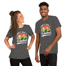 Load image into Gallery viewer, Oktoberfest Unisex t-shirt, I Don&#39;t Give A Schnitzel Funny Octoberfest Shirt