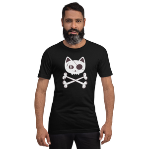 Funny Cat Skull and Crossbones Unisex t-shirt