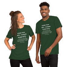 Load image into Gallery viewer, Funny Bartender Unisex t-shirt, Hiding from Wife / Husband Phone Rates