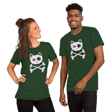Load image into Gallery viewer, Funny Cat Skull and Crossbones Unisex t-shirt