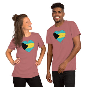 Bahamas Flag Heart Unisex t-shirt, Sailors t-shirt, Cruising Shirt