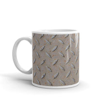Load image into Gallery viewer, Diamond Plate Steel Design White glossy mug, Shop Mug, Funny Mugs, Industrial Mug