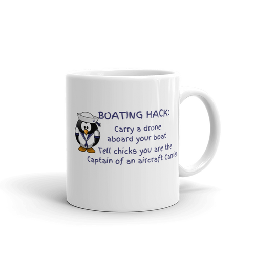 Funny Boating White glossy mug