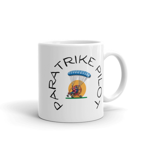 Paratrike Pilot White glossy mug, Gift For Trike Pilot, Paramotor trike Mug