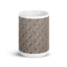Load image into Gallery viewer, Diamond Plate Steel Design White glossy mug, Shop Mug, Funny Mugs, Industrial Mug