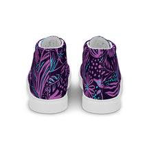 Load image into Gallery viewer, Purple Ocean Floral Print Women’s high top canvas shoes