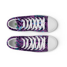 Load image into Gallery viewer, Purple Ocean Floral Print Women’s high top canvas shoes