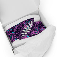 Load image into Gallery viewer, Purple Ocean Floral Print Women’s high top canvas shoes