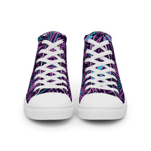 Load image into Gallery viewer, Purple Ocean Floral Print Women’s high top canvas shoes