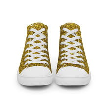 Load image into Gallery viewer, Gold Dust Print Women’s high top canvas shoes