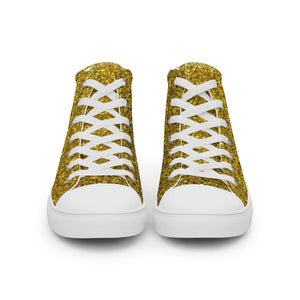 Gold Dust Print Women’s high top canvas shoes