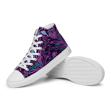 Load image into Gallery viewer, Purple Ocean Floral Print Women’s high top canvas shoes