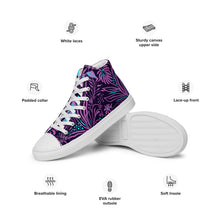 Load image into Gallery viewer, Purple Ocean Floral Print Women’s high top canvas shoes