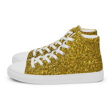 Load image into Gallery viewer, Gold Dust Print Women’s high top canvas shoes