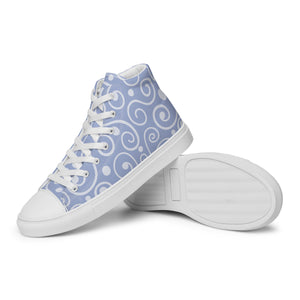Blue Abstract Art Women’s high top canvas shoes