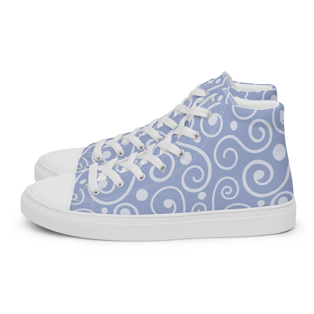 Blue Abstract Art Women’s high top canvas shoes