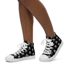 Load image into Gallery viewer, Pirate Cat Skull and Crossbones Women’s high top canvas shoes