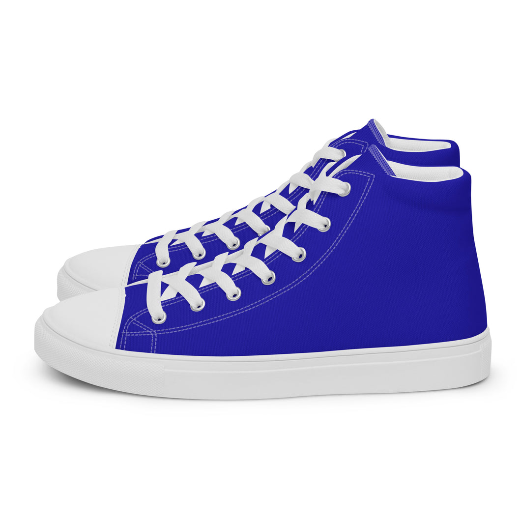 Women’s Royal Blue high top canvas shoes, Women's Blue Sneakers