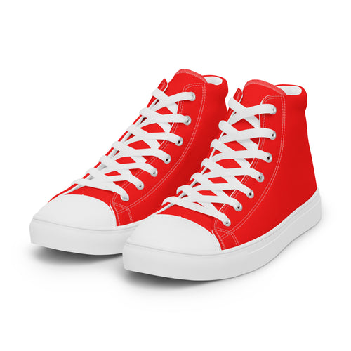 Bright Red Women’s high top canvas shoes