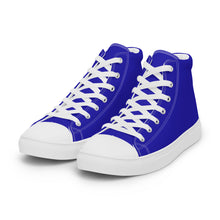 Load image into Gallery viewer, Women’s Royal Blue high top canvas shoes, Women&#39;s Blue Sneakers