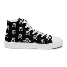 Load image into Gallery viewer, Pirate Cat Skull and Crossbones Women’s high top canvas shoes