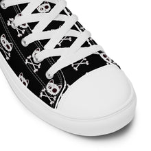 Load image into Gallery viewer, Pirate Cat Skull and Crossbones Women’s high top canvas shoes