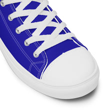 Load image into Gallery viewer, Women’s Royal Blue high top canvas shoes, Women&#39;s Blue Sneakers