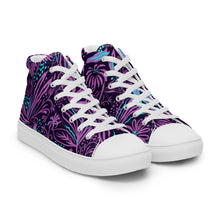 Load image into Gallery viewer, Purple Ocean Floral Print Women’s high top canvas shoes