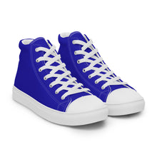 Load image into Gallery viewer, Women’s Royal Blue high top canvas shoes, Women&#39;s Blue Sneakers