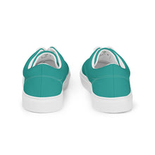 Load image into Gallery viewer, Women’s Teal lace-up canvas shoes, Aqua Blue Shoes