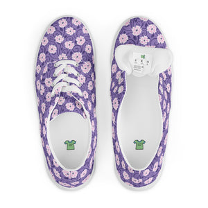 Pink Flowers Women’s lace-up canvas shoes