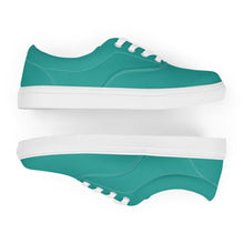 Load image into Gallery viewer, Women’s Teal lace-up canvas shoes, Aqua Blue Shoes