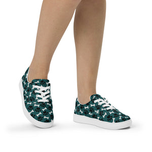 Paw Prints and Bones Women’s lace-up canvas shoes