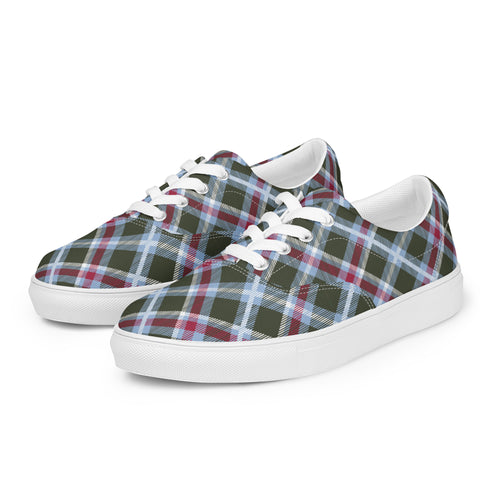Women’s Plaid lace-up canvas shoes